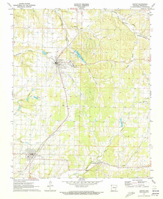 1971 Gentry, AR - Arkansas - USGS Topographic Map
