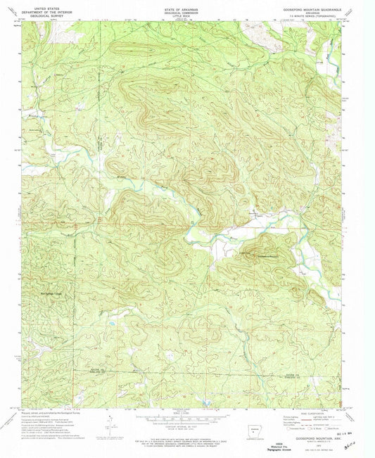 1972 Goosepond Mountain, AR - Arkansas - USGS Topographic Map