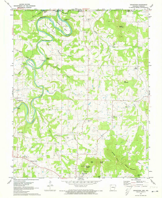 1972 Grandview, AR - Arkansas - USGS Topographic Map