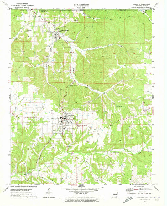 1971 Gravette, AR - Arkansas - USGS Topographic Map