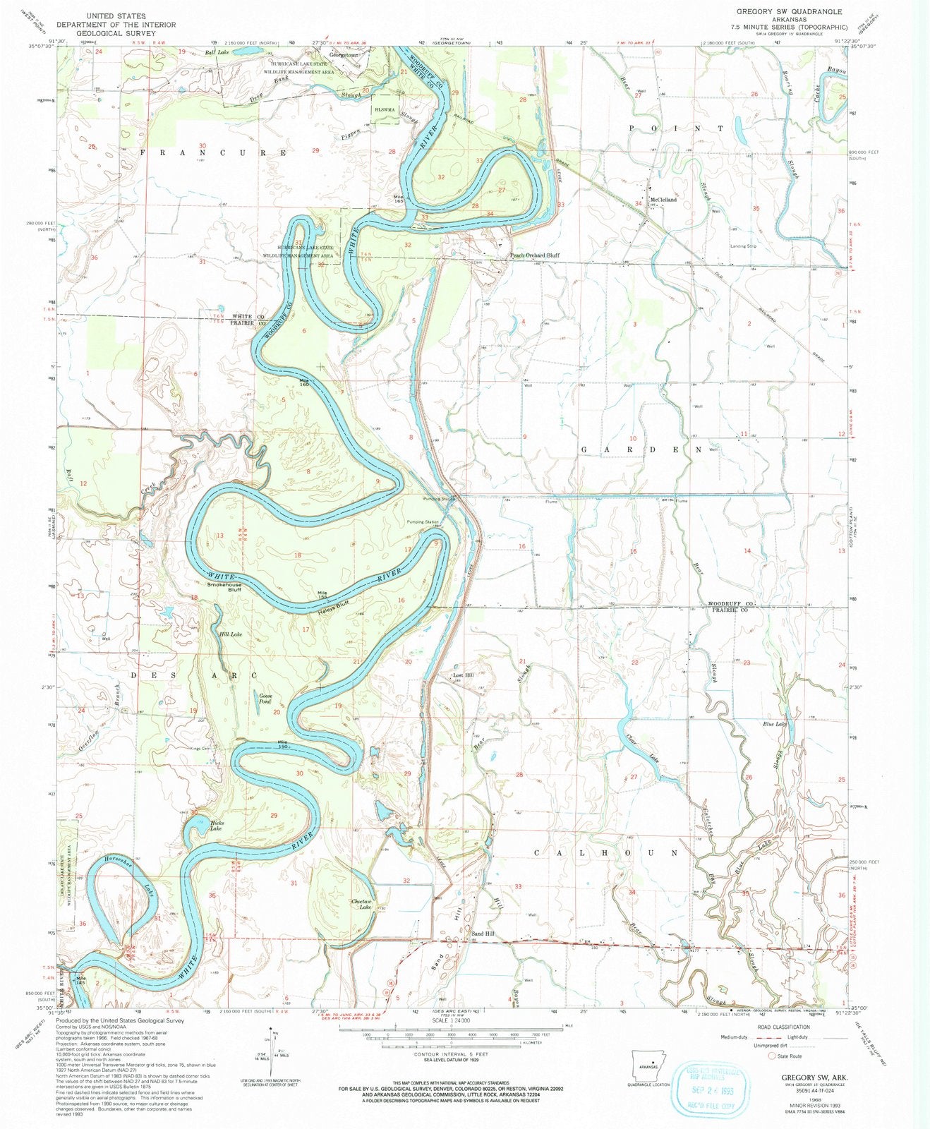1968 Gregory, AR - Arkansas - USGS Topographic Map