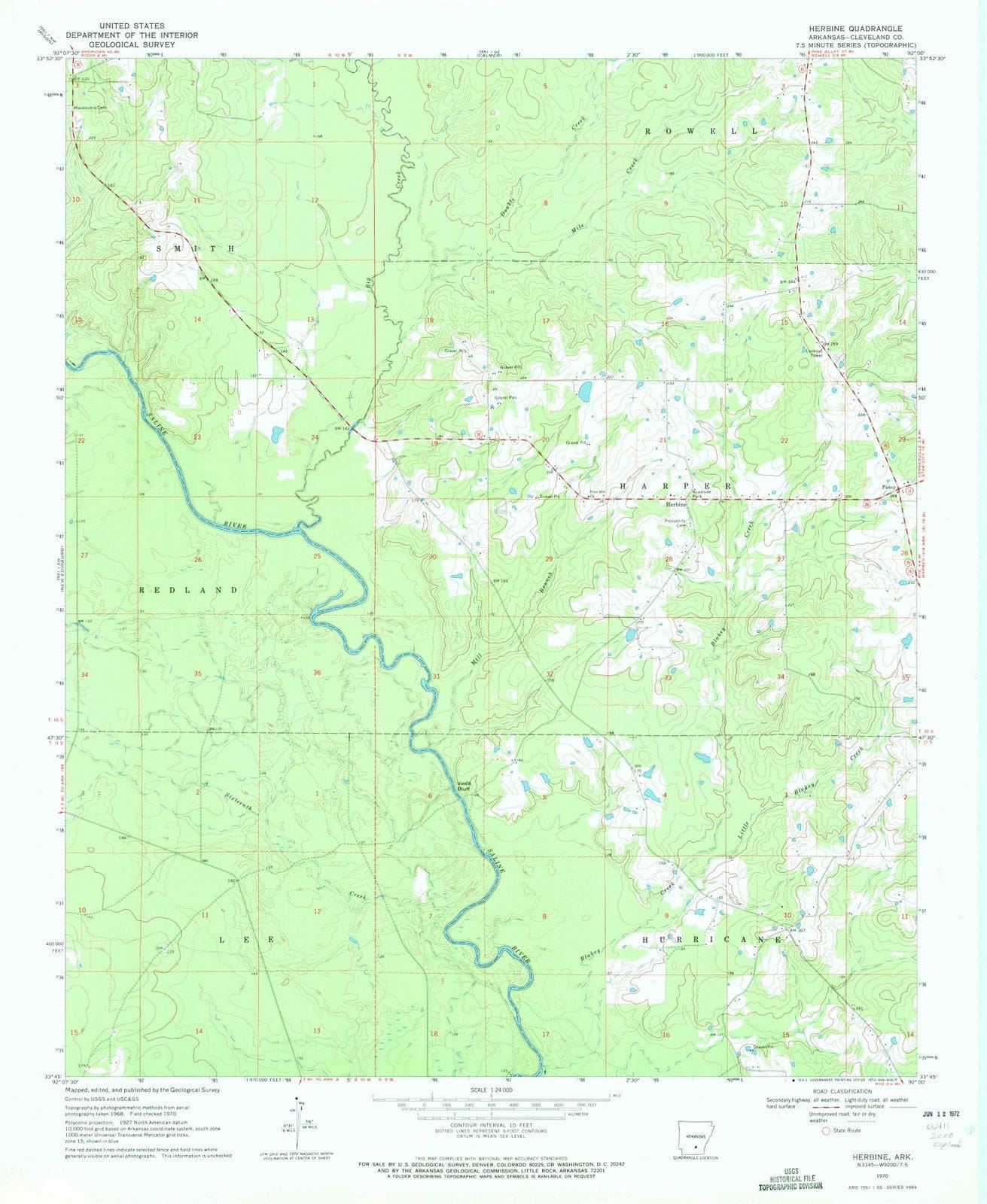 1970 Herbine, AR - Arkansas - USGS Topographic Map