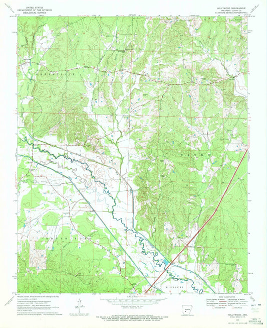 1970 Hollywood, AR - Arkansas - USGS Topographic Map