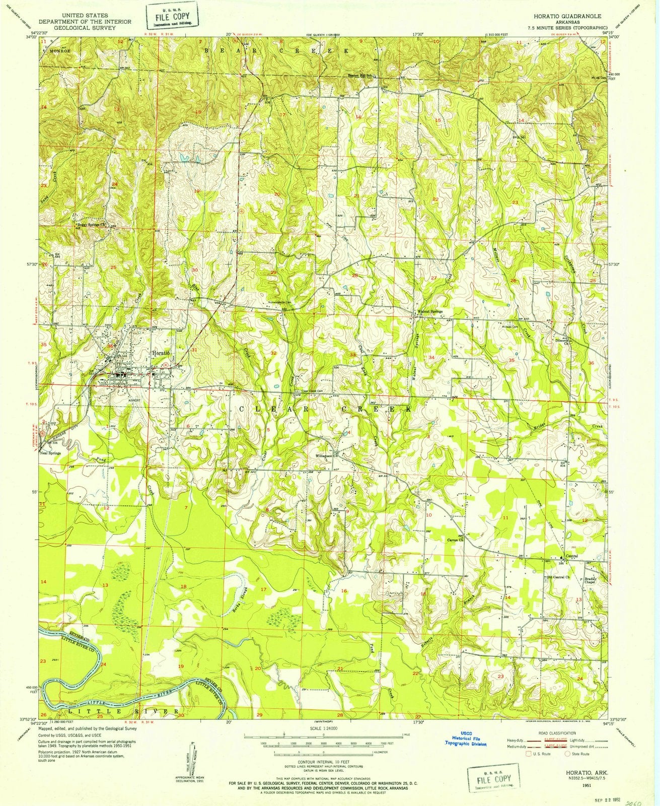 1951 Horatio, AR - Arkansas - USGS Topographic Map