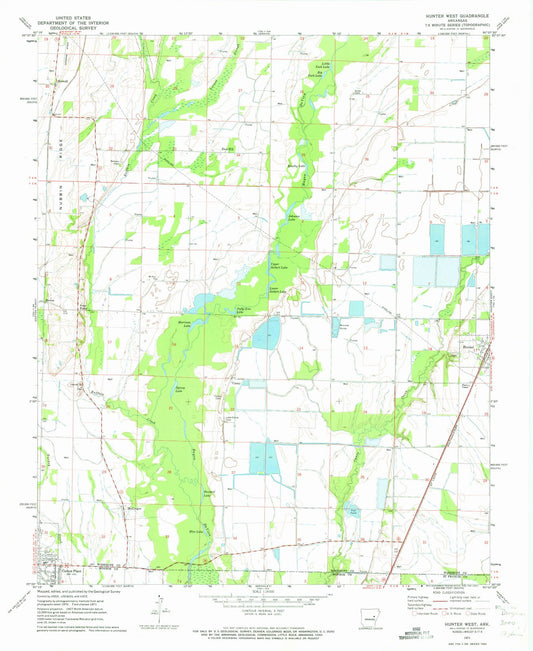 1971 Hunter West, AR - Arkansas - USGS Topographic Map