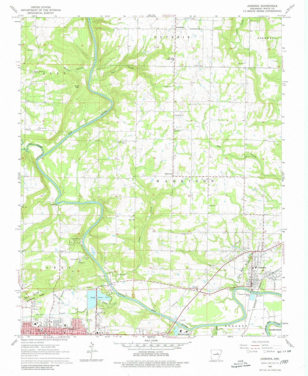 1965 Judsonia, AR - Arkansas - USGS Topographic Map