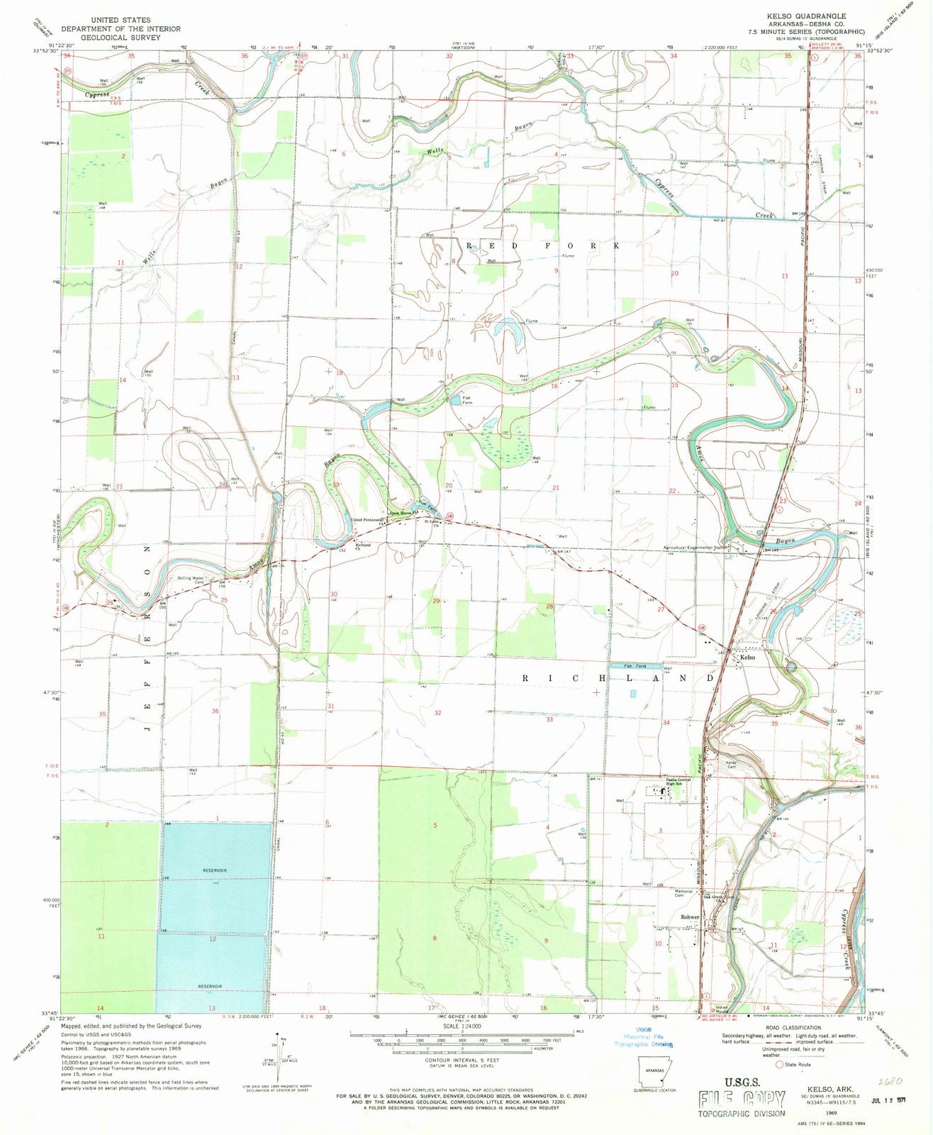 1969 Kelso, AR - Arkansas - USGS Topographic Map
