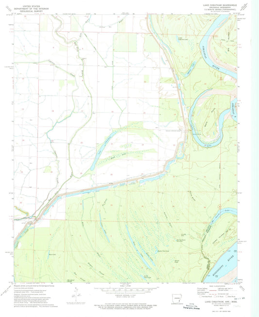 1972 Lake Cheatham, AR - Arkansas - USGS Topographic Map