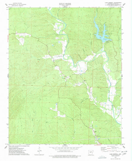 1974 Lake Norrell, AR - Arkansas - USGS Topographic Map
