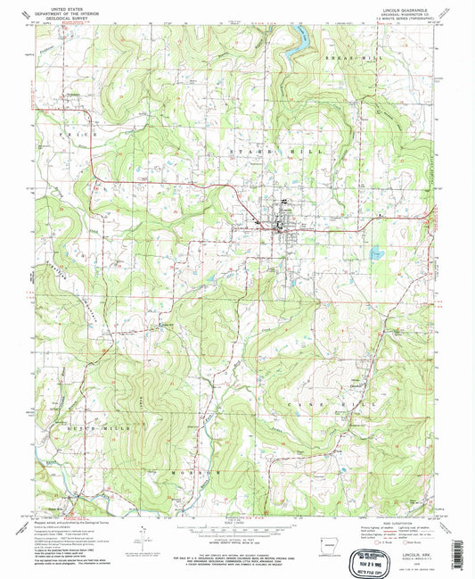 1970 Lincoln, AR - Arkansas - USGS Topographic Map