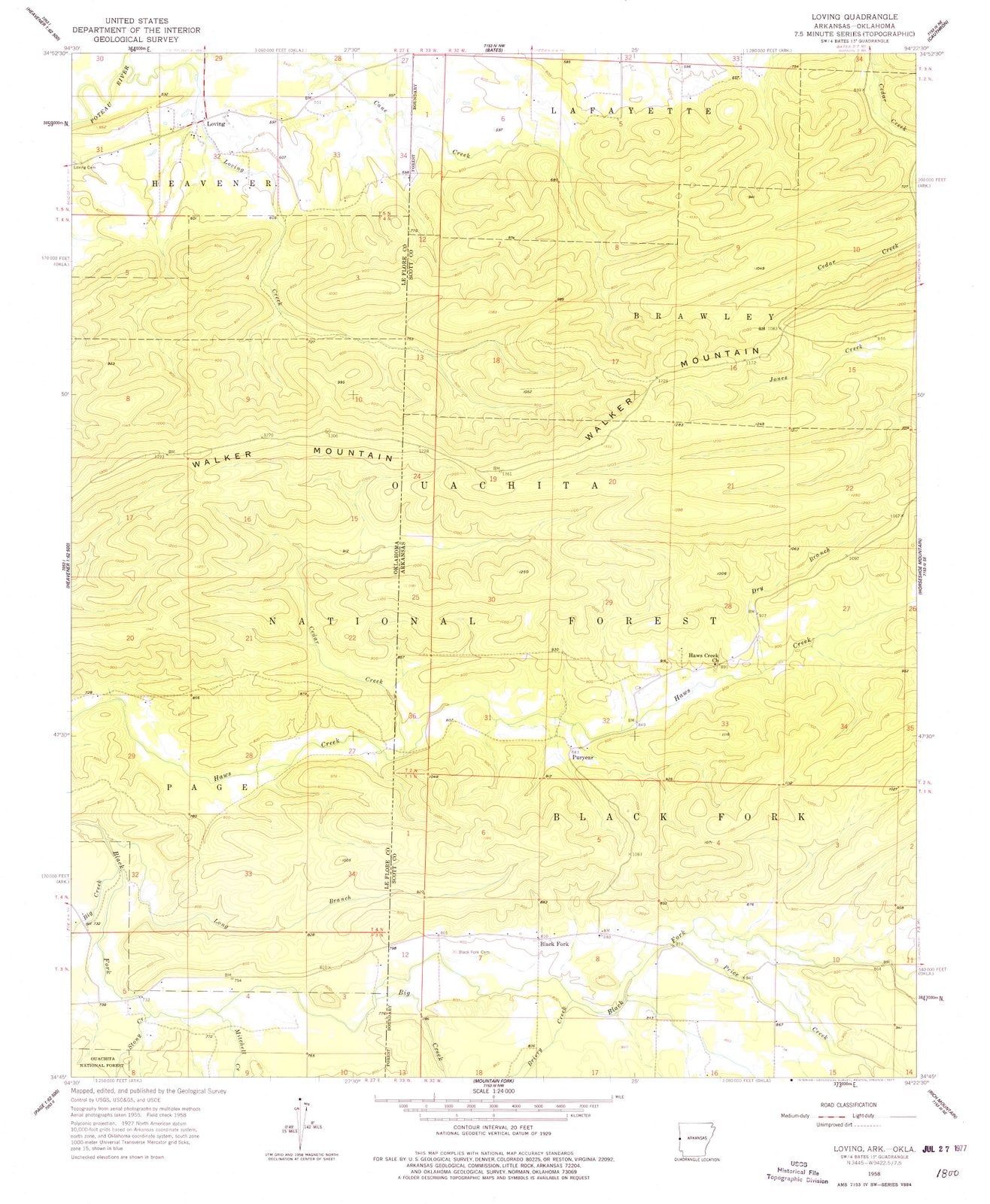 1958 Loving, OK - Oklahoma - USGS Topographic Map