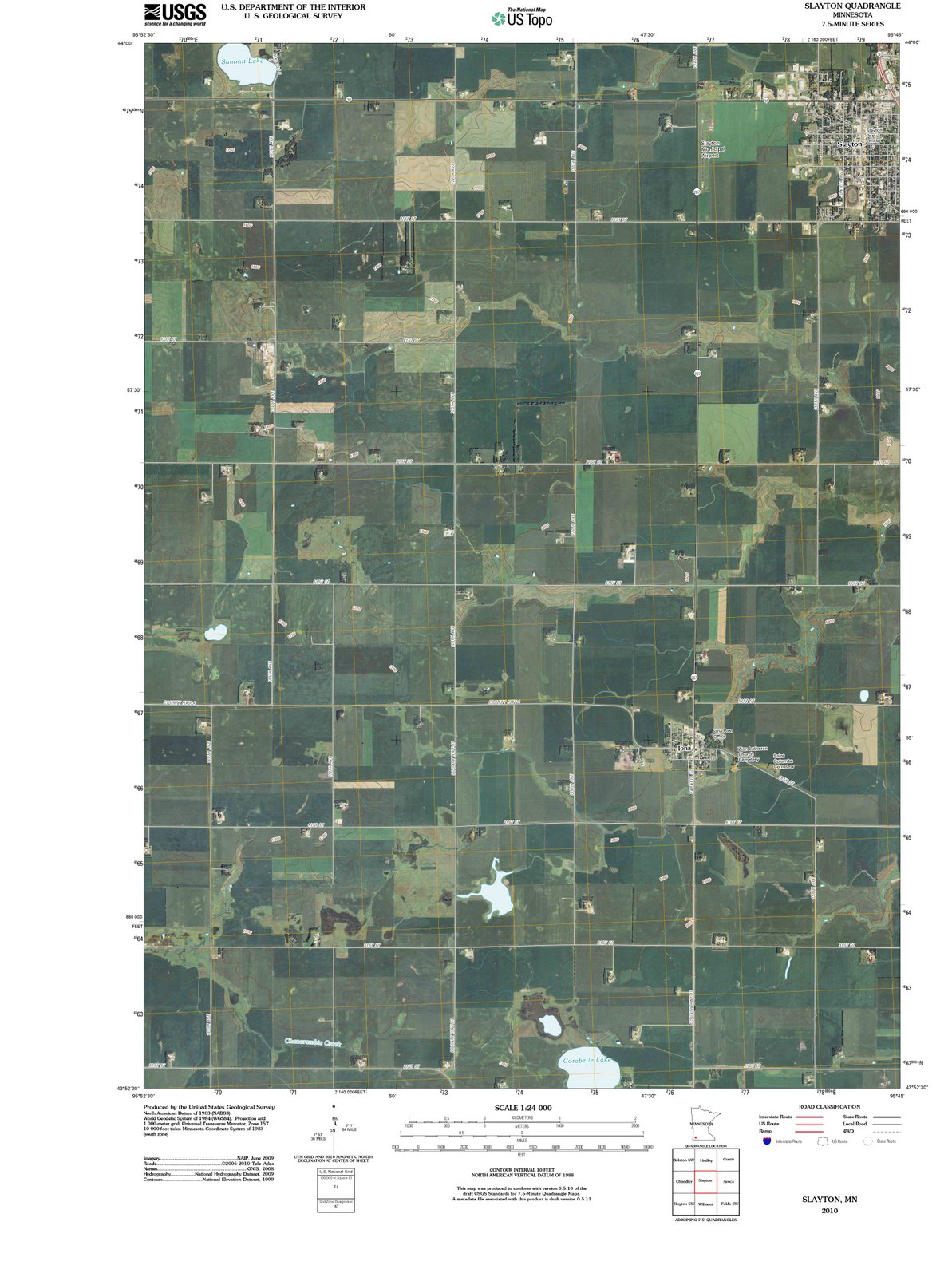 2010 Slayton, MN - Minnesota - USGS Topographic Map
