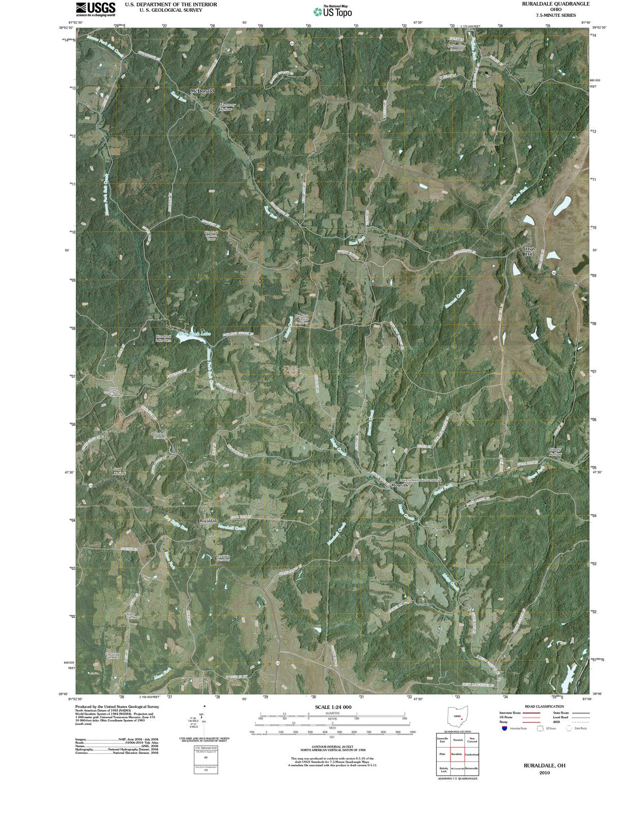 2010 Ruraldale, OH - Ohio - USGS Topographic Map