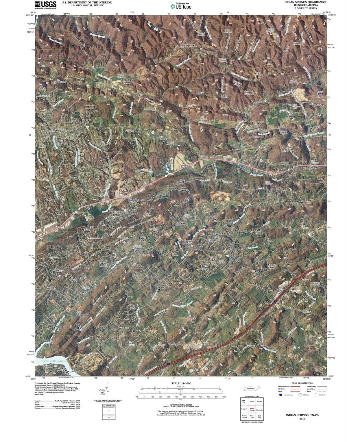 2010 Indian Springs, TN - Tennessee - USGS Topographic Map