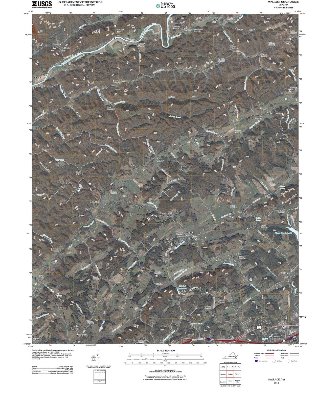 2010 Wallace, VA - Virginia - USGS Topographic Map