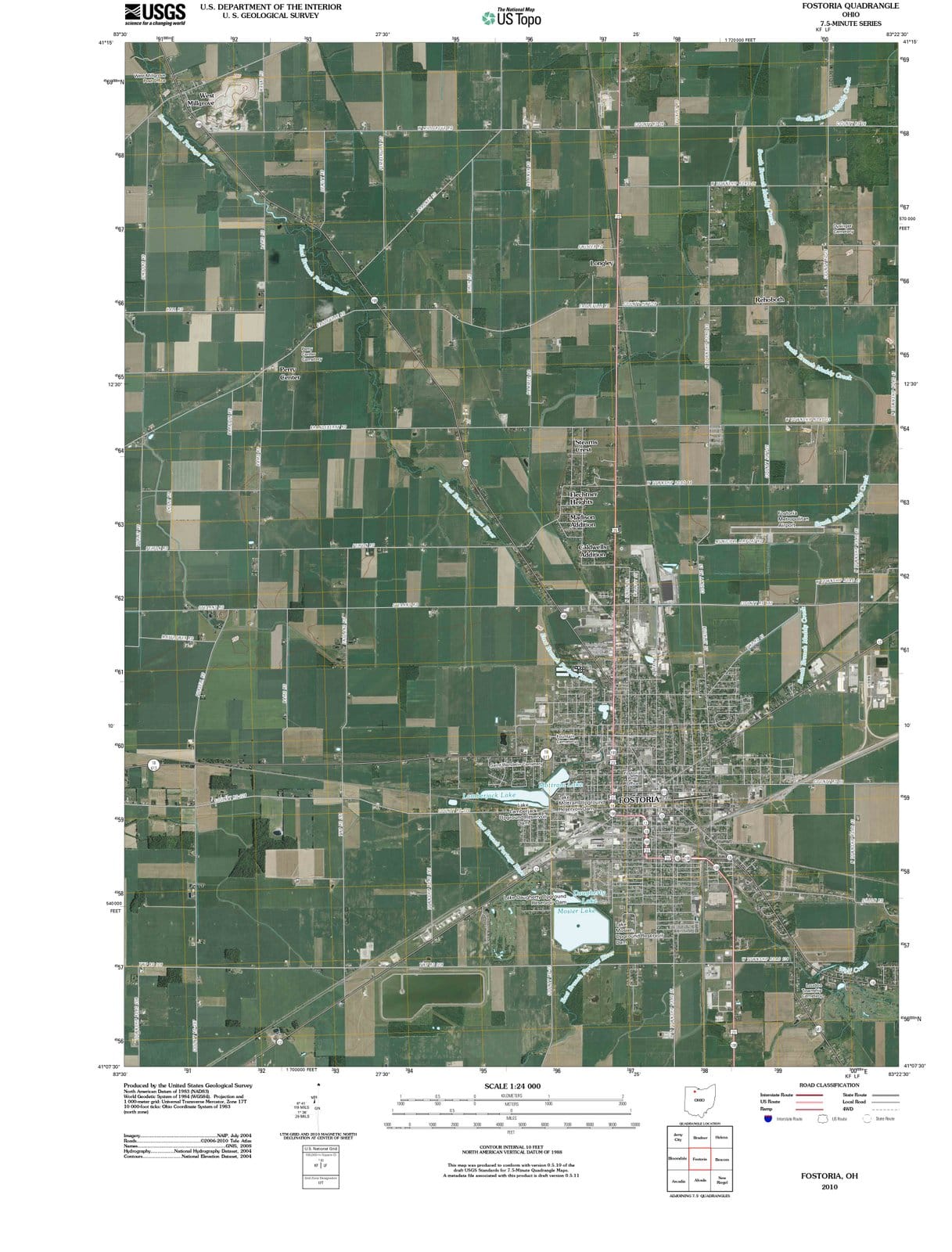 2010 Fostoria, OH - Ohio - USGS Topographic Map