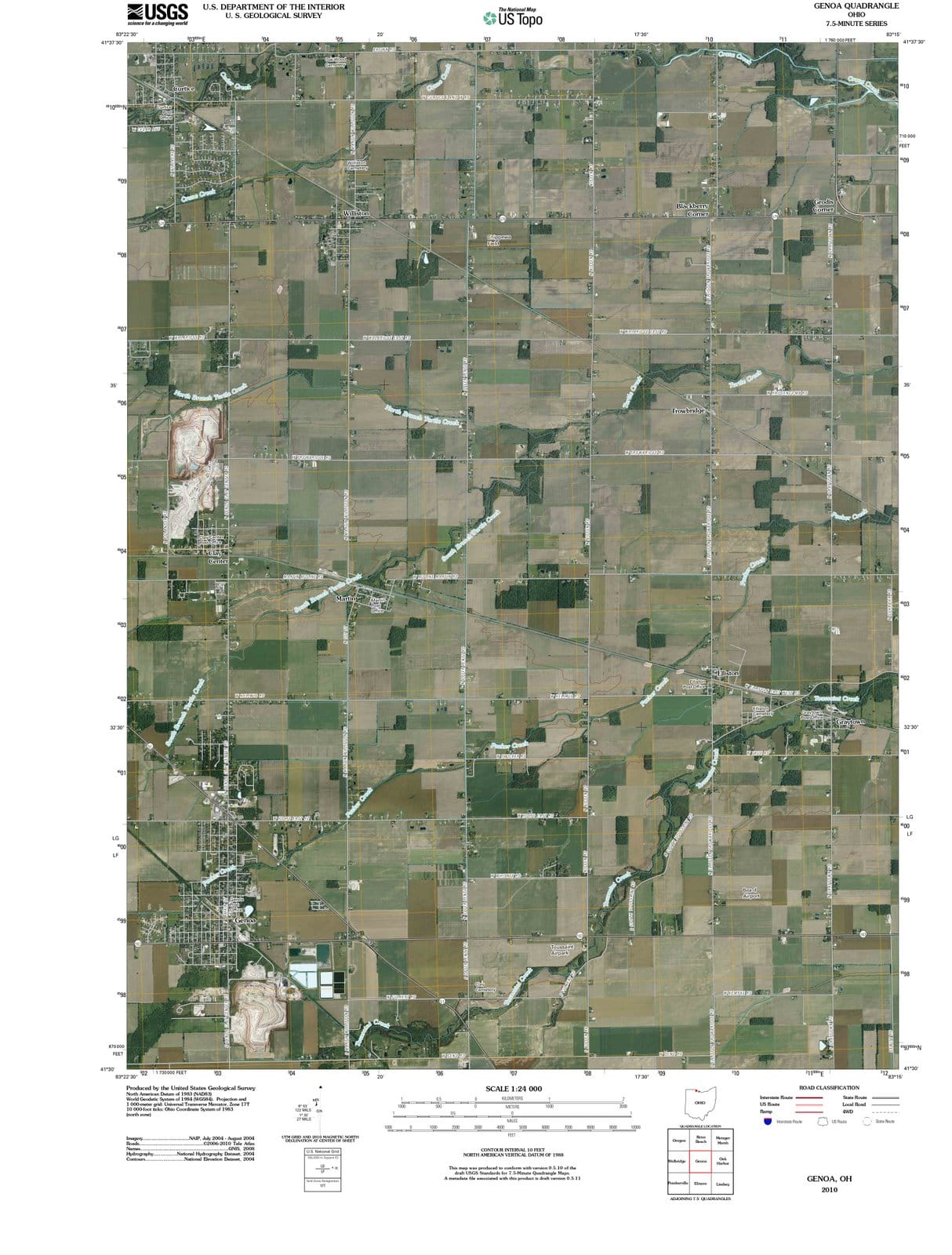 2010 Genoa, OH - Ohio - USGS Topographic Map
