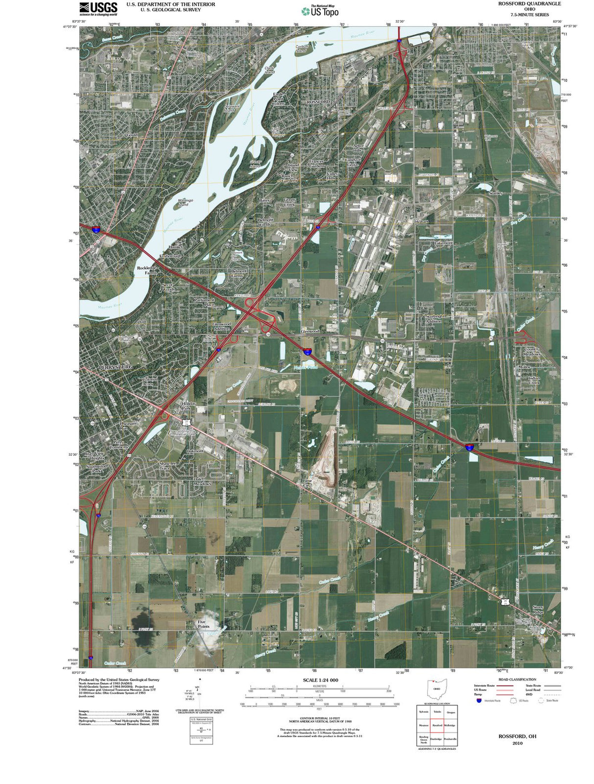 2010 Rossford, OH - Ohio - USGS Topographic Map