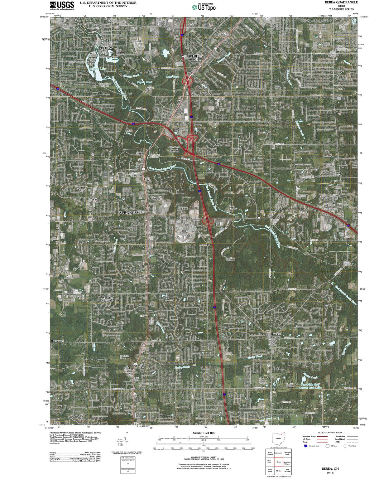 2010 Berea, OH - Ohio - USGS Topographic Map
