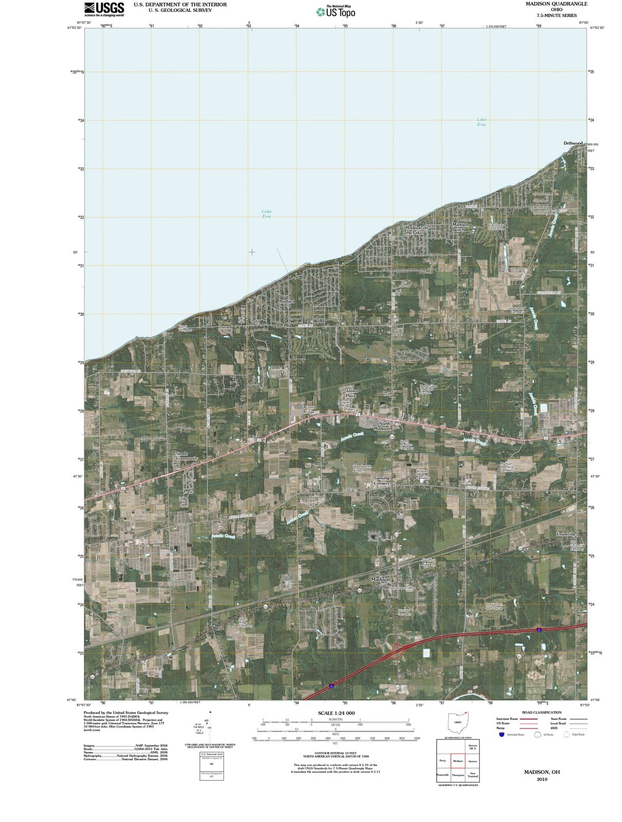 2010 Madison, OH - Ohio - USGS Topographic Map