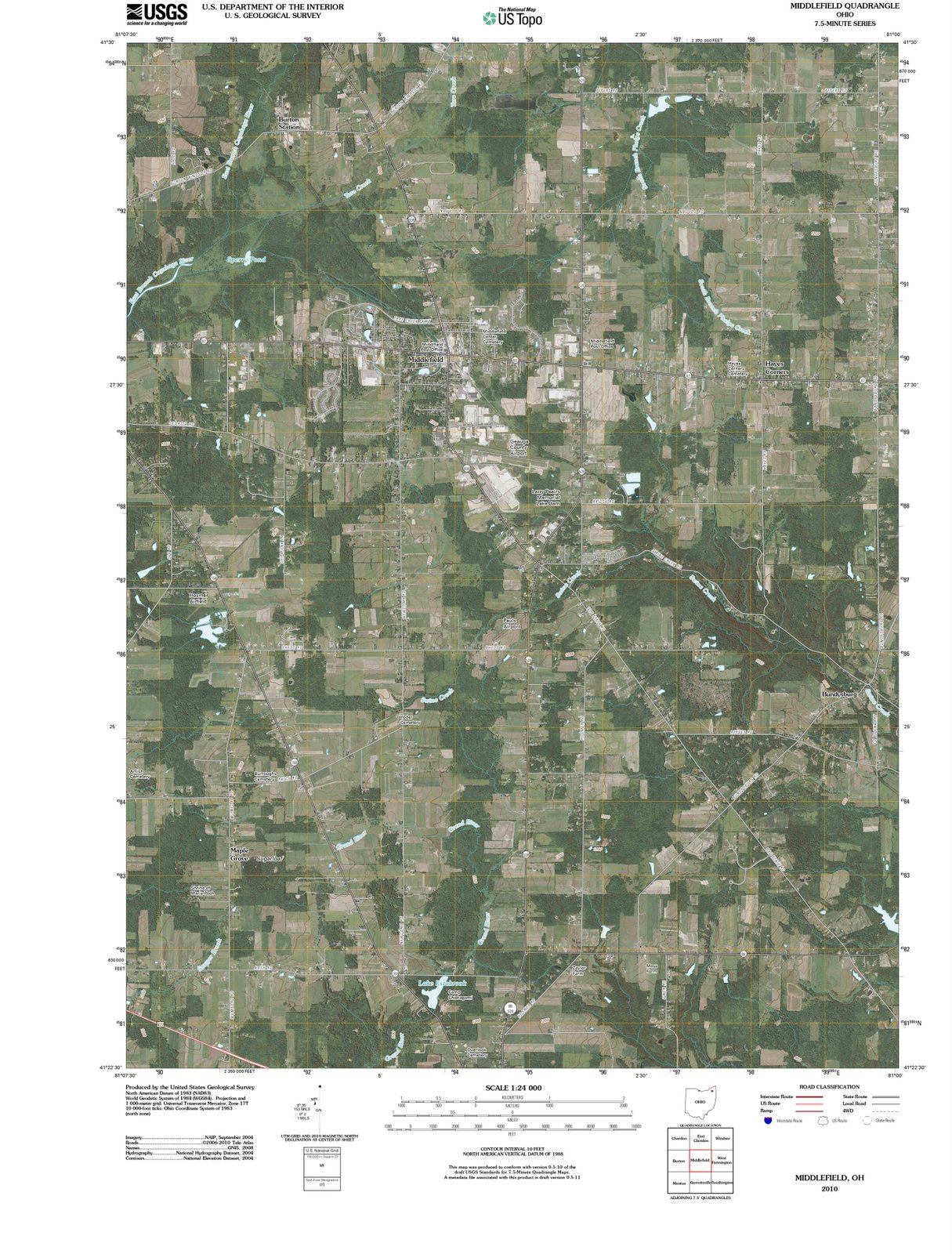 2010 Middlefield, OH - Ohio - USGS Topographic Map