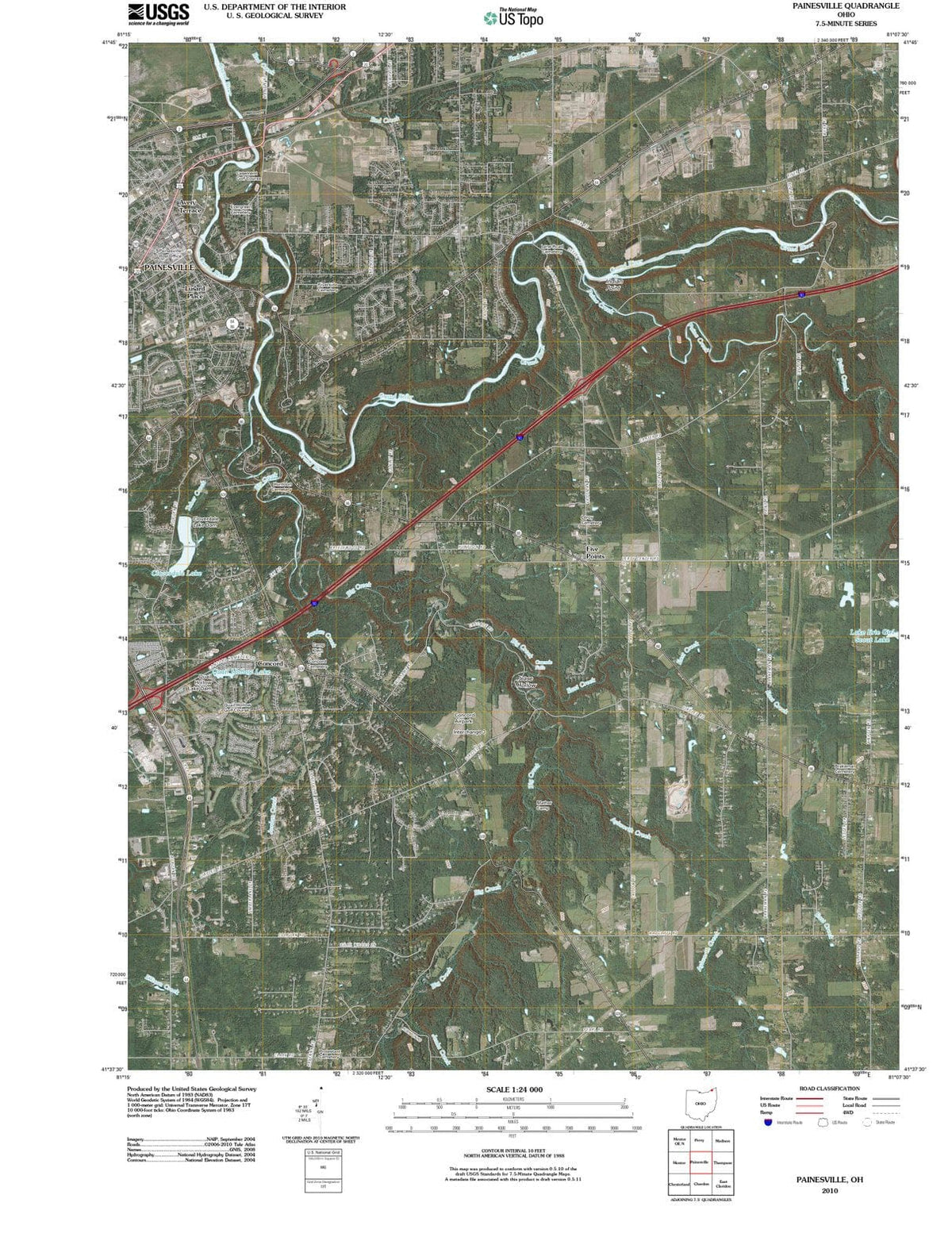 2010 Painesville, OH - Ohio - USGS Topographic Map