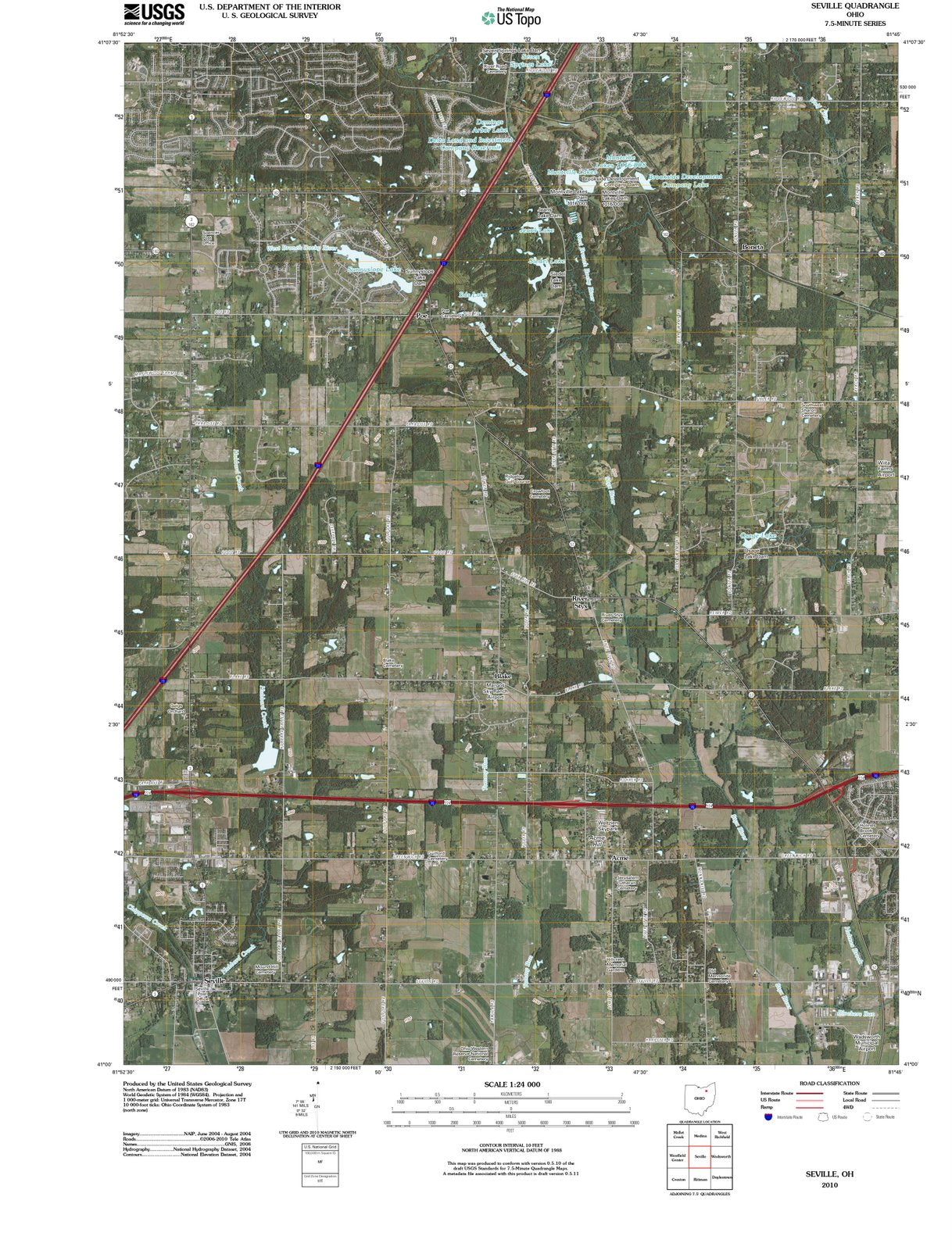 2010 Seville, OH - Ohio - USGS Topographic Map