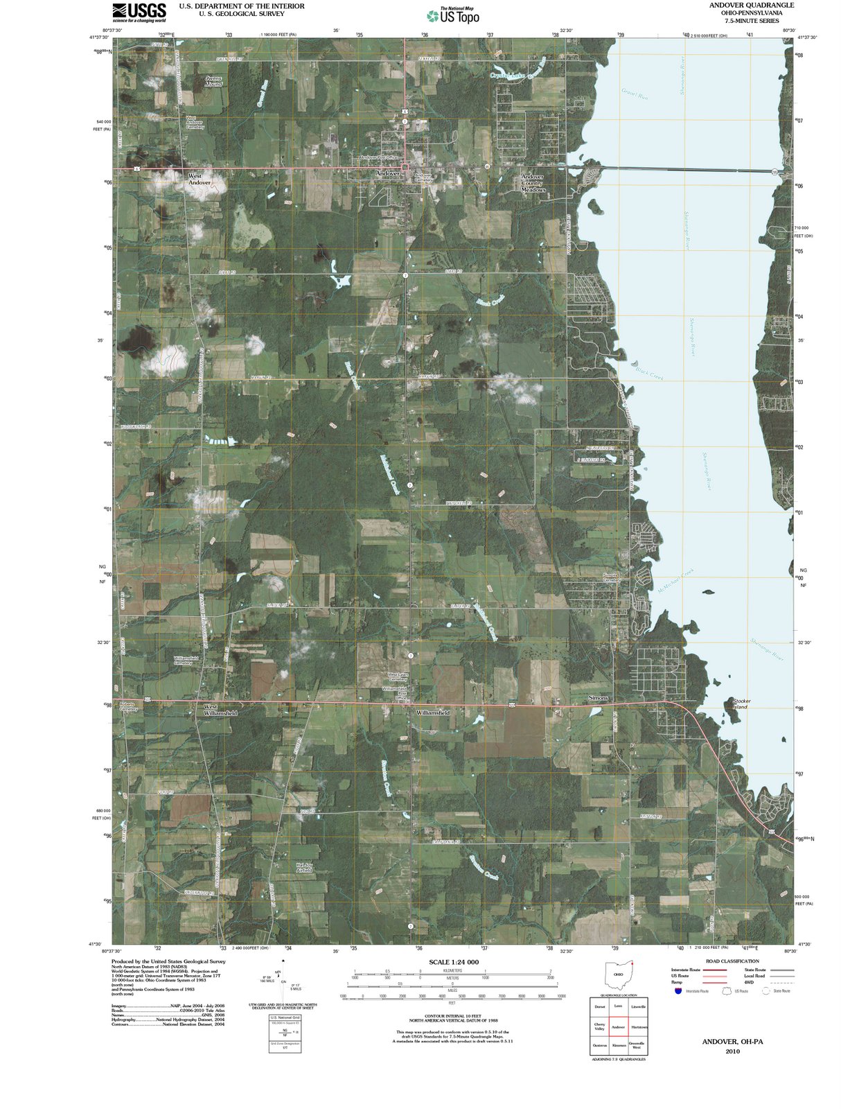 2010 Andover, OH - Ohio - USGS Topographic Map