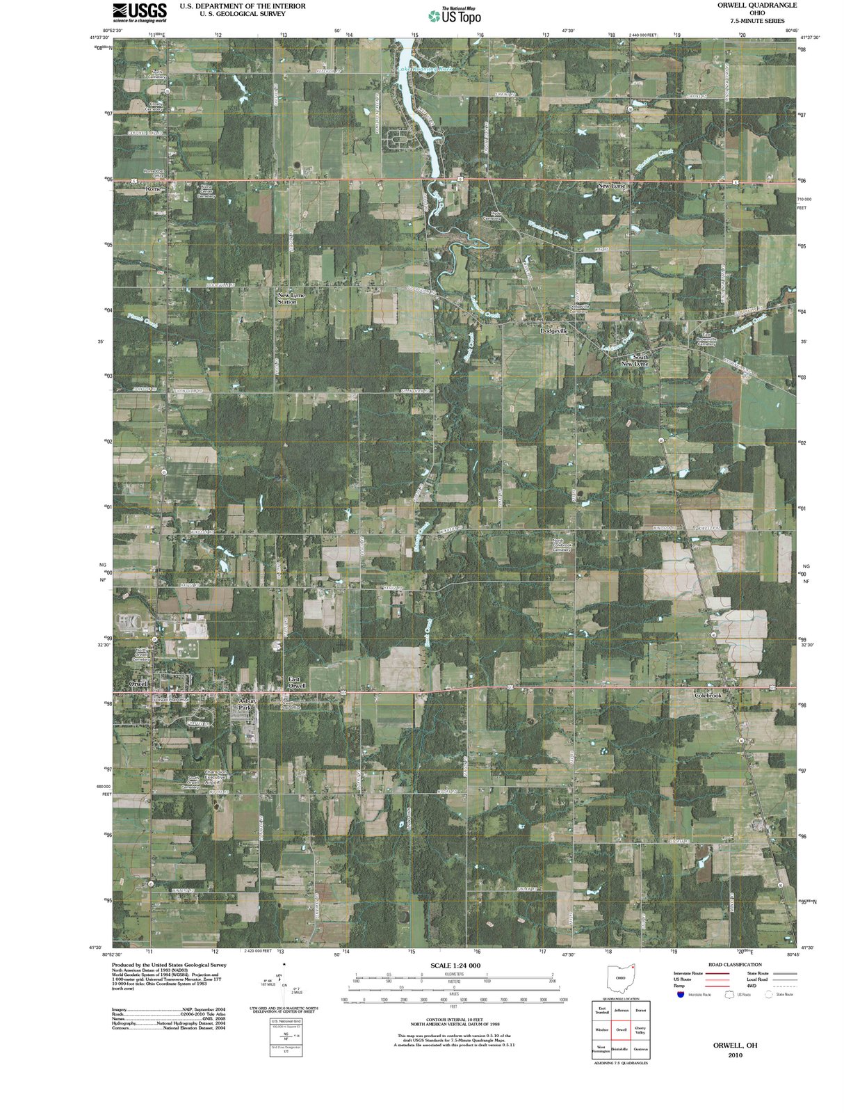 2010 Orwell, OH - Ohio - USGS Topographic Map