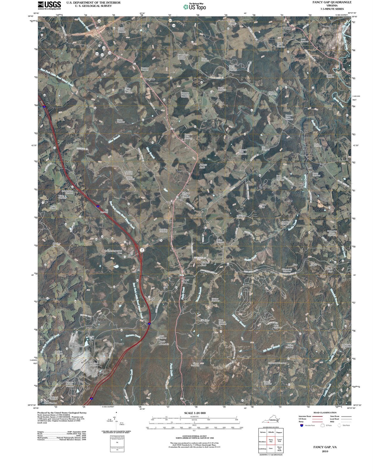2010 Fancy Gap, VA - Virginia - USGS Topographic Map