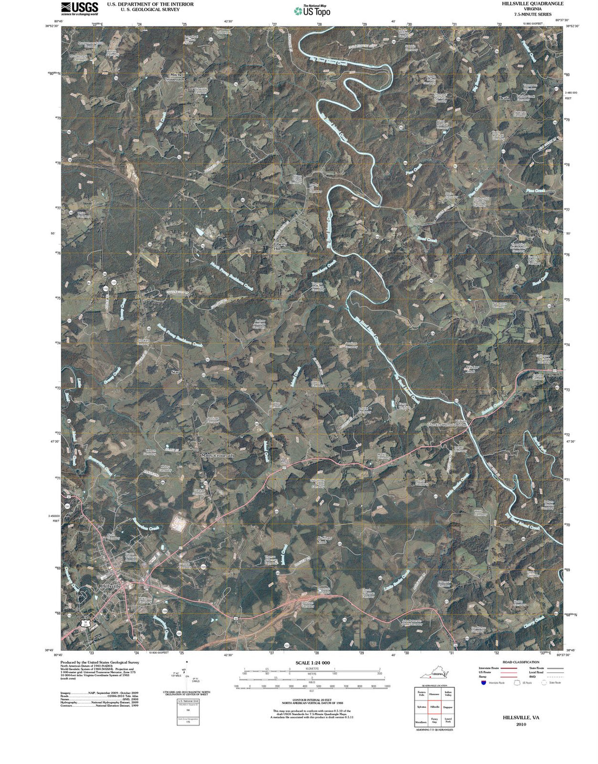 2010 Hillsville, VA - Virginia - USGS Topographic Map