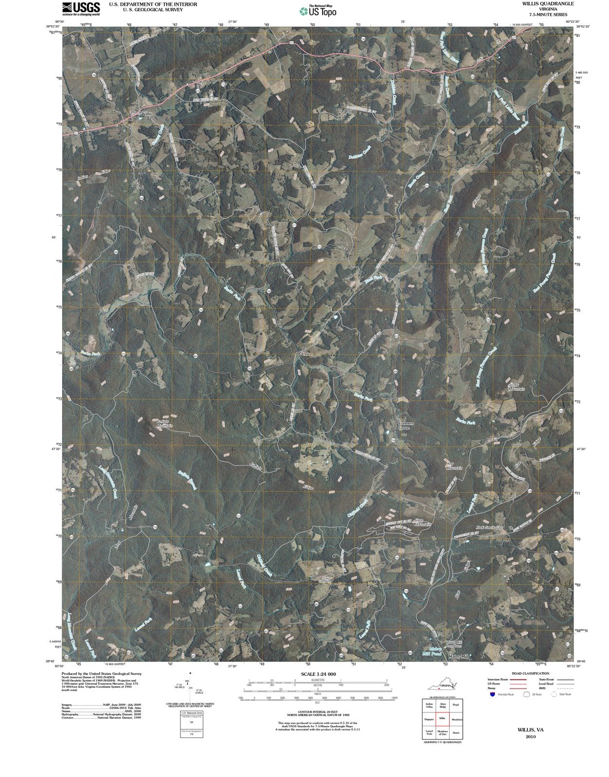 2010 Willis, VA - Virginia - USGS Topographic Map