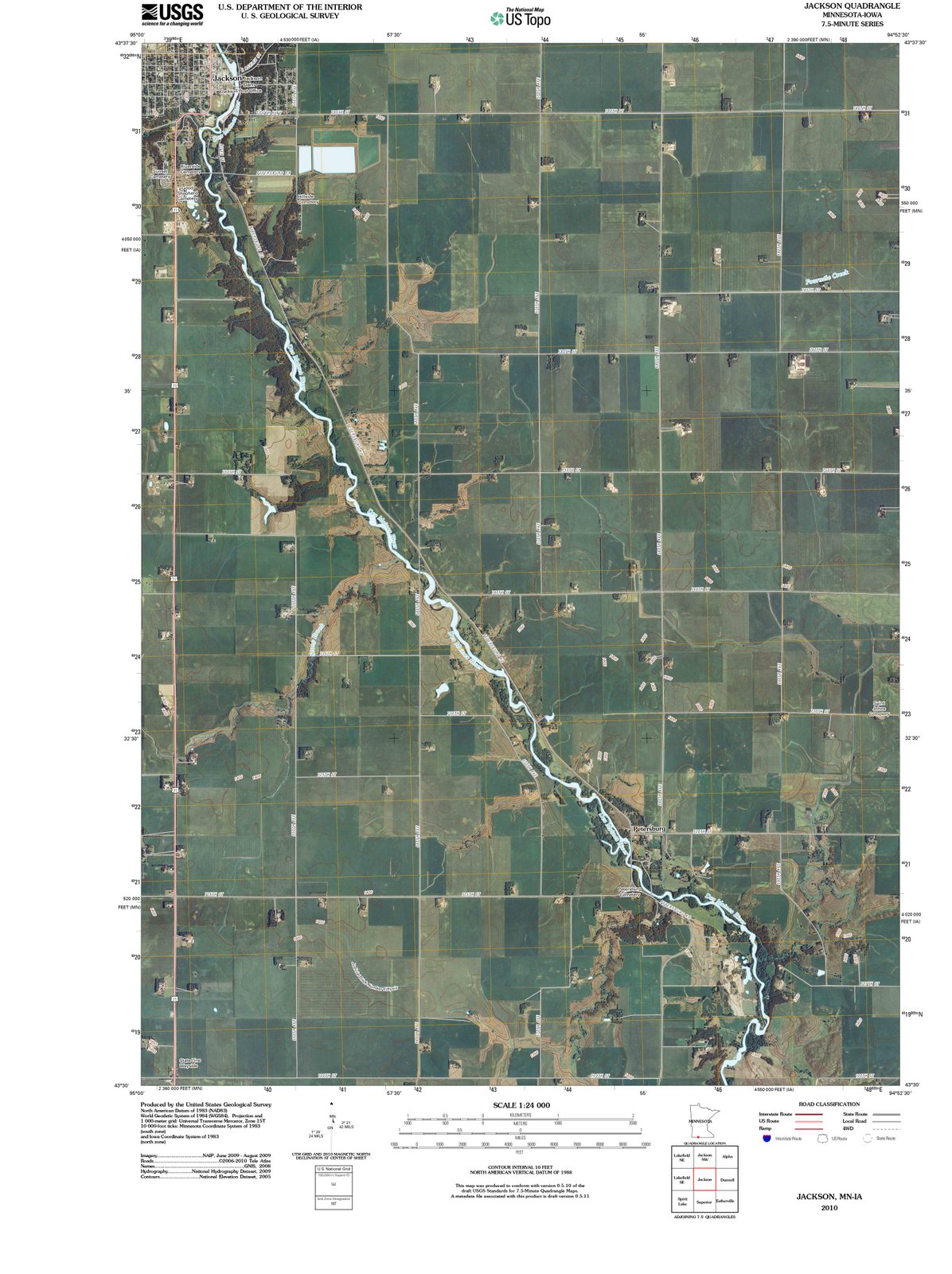 2010 Jackson, MN - Minnesota - USGS Topographic Map