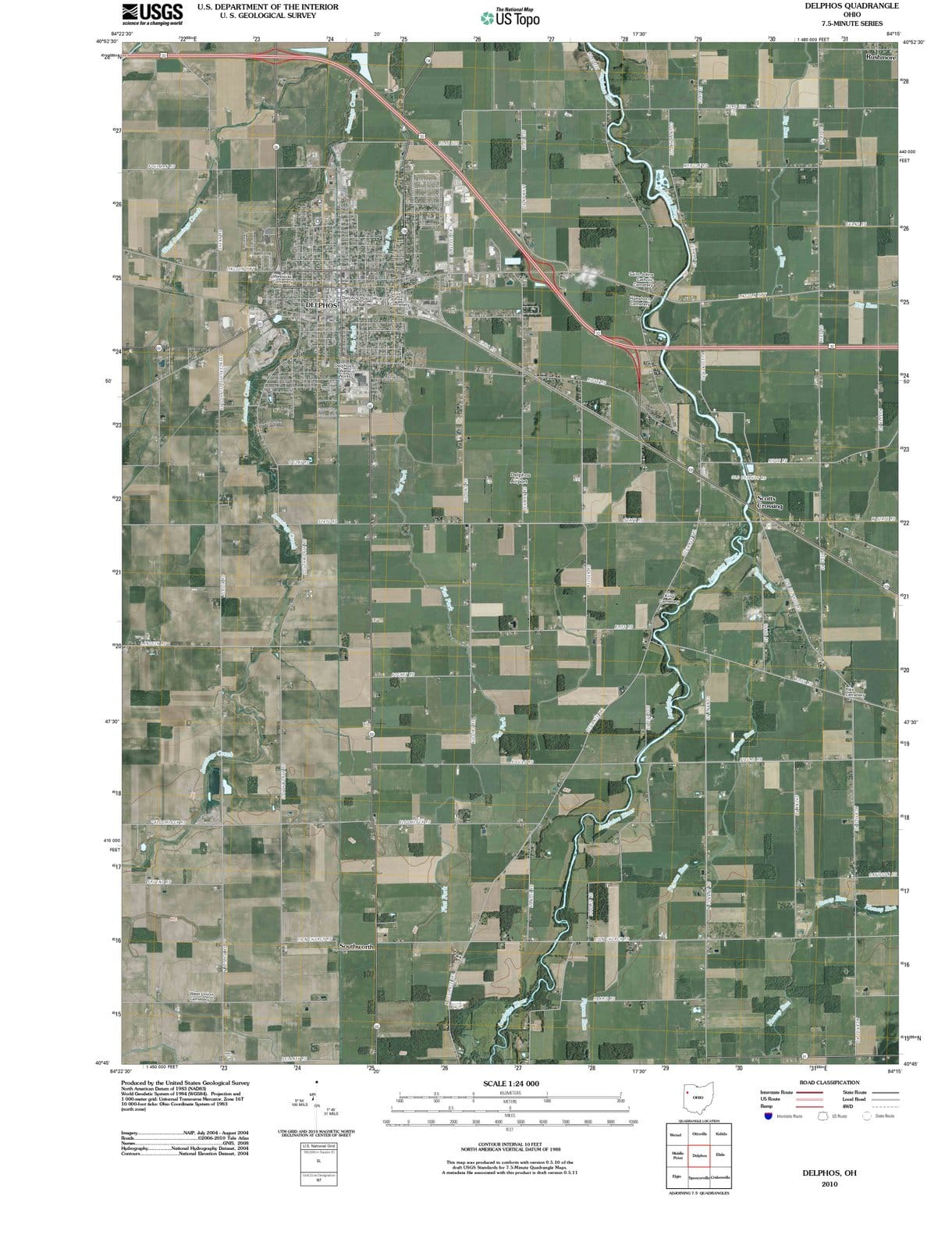 2010 Delphos, OH - Ohio - USGS Topographic Map