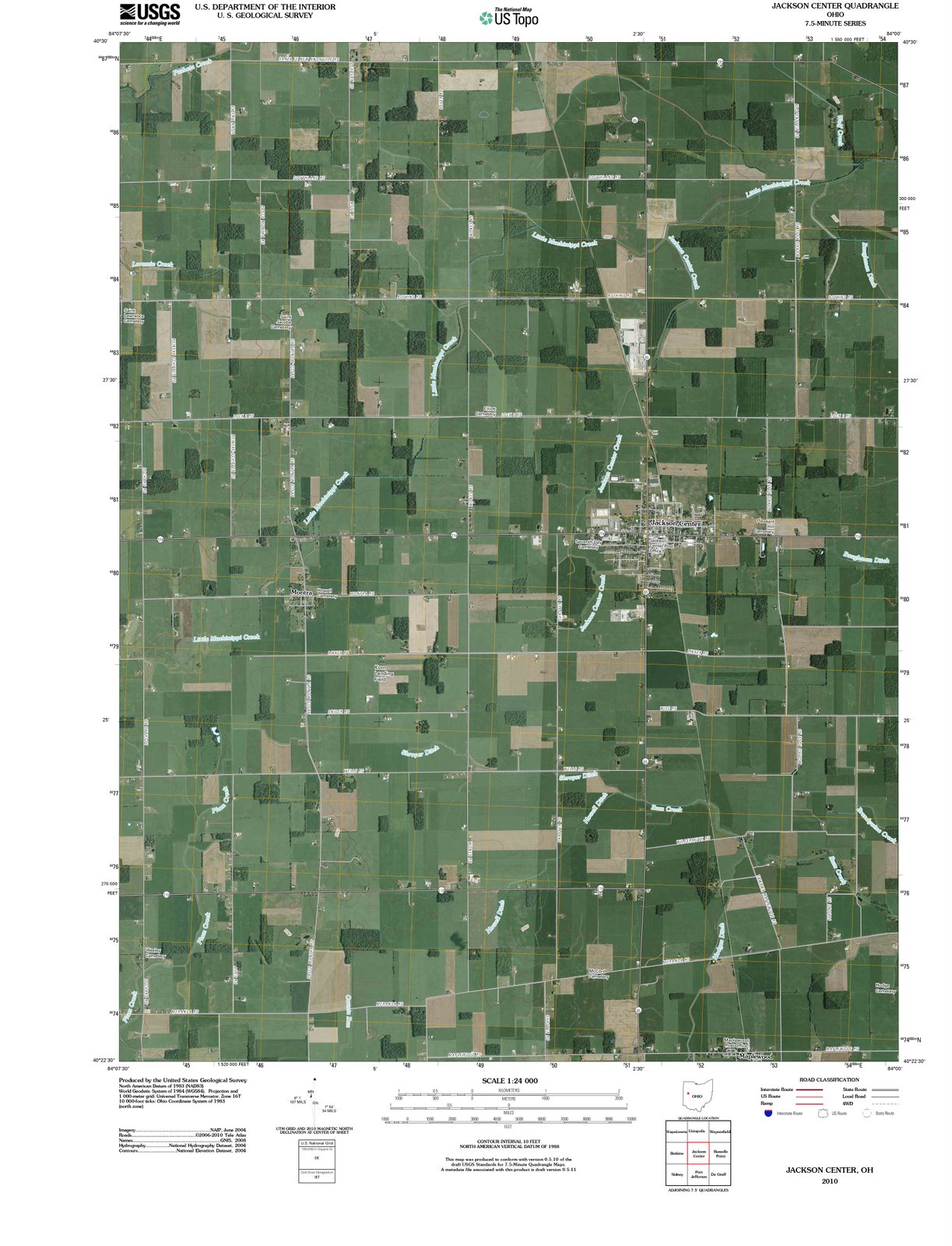 2010 Jackson Center, OH - Ohio - USGS Topographic Map