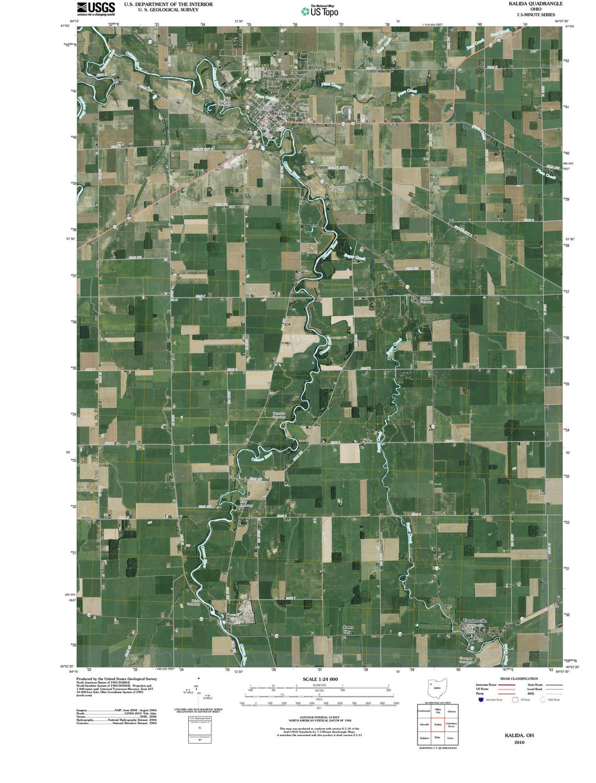 2010 Kalida, OH - Ohio - USGS Topographic Map