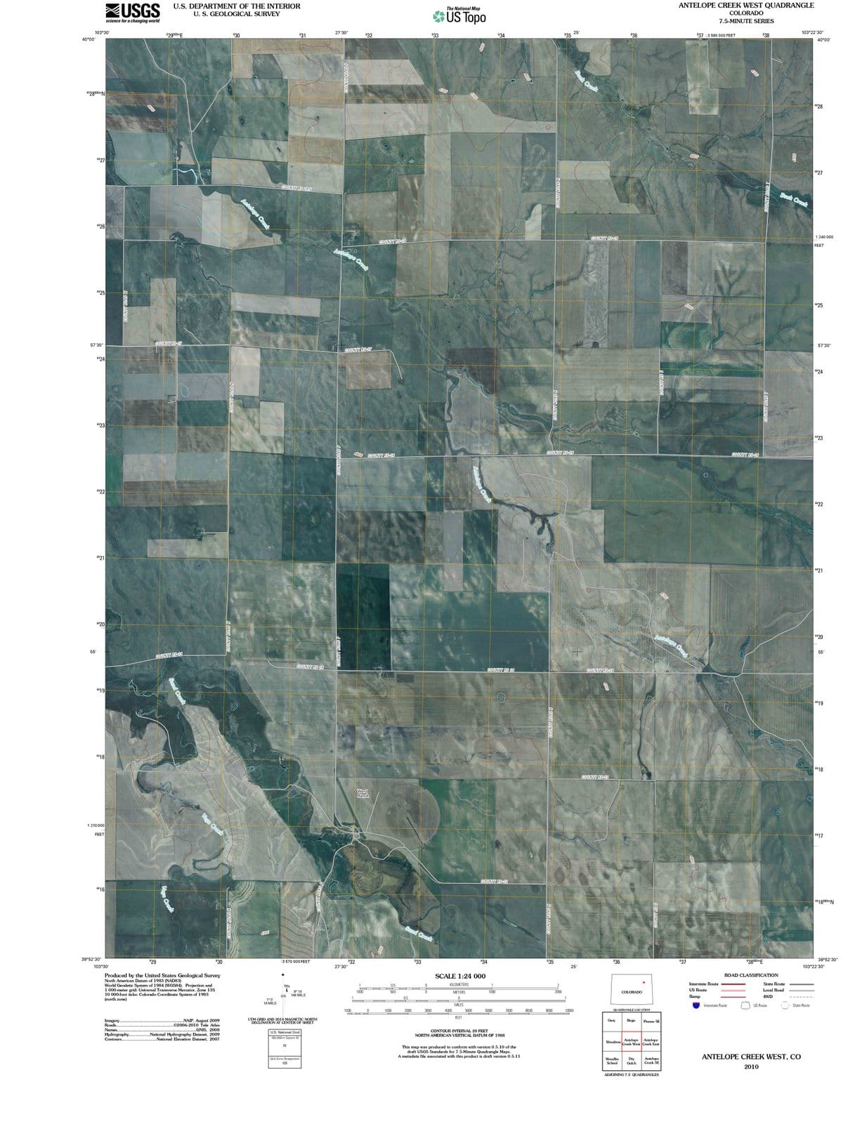 2010 Antelope Creek West, CO - Colorado - USGS Topographic Map