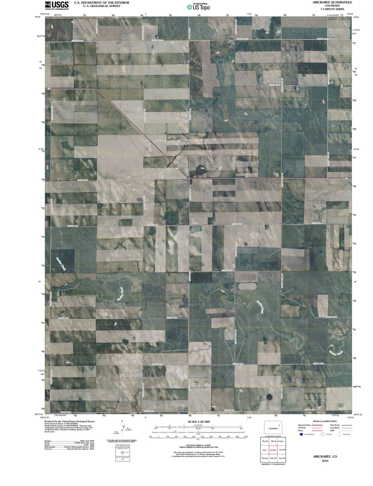 2010 Arickaree, CO - Colorado - USGS Topographic Map