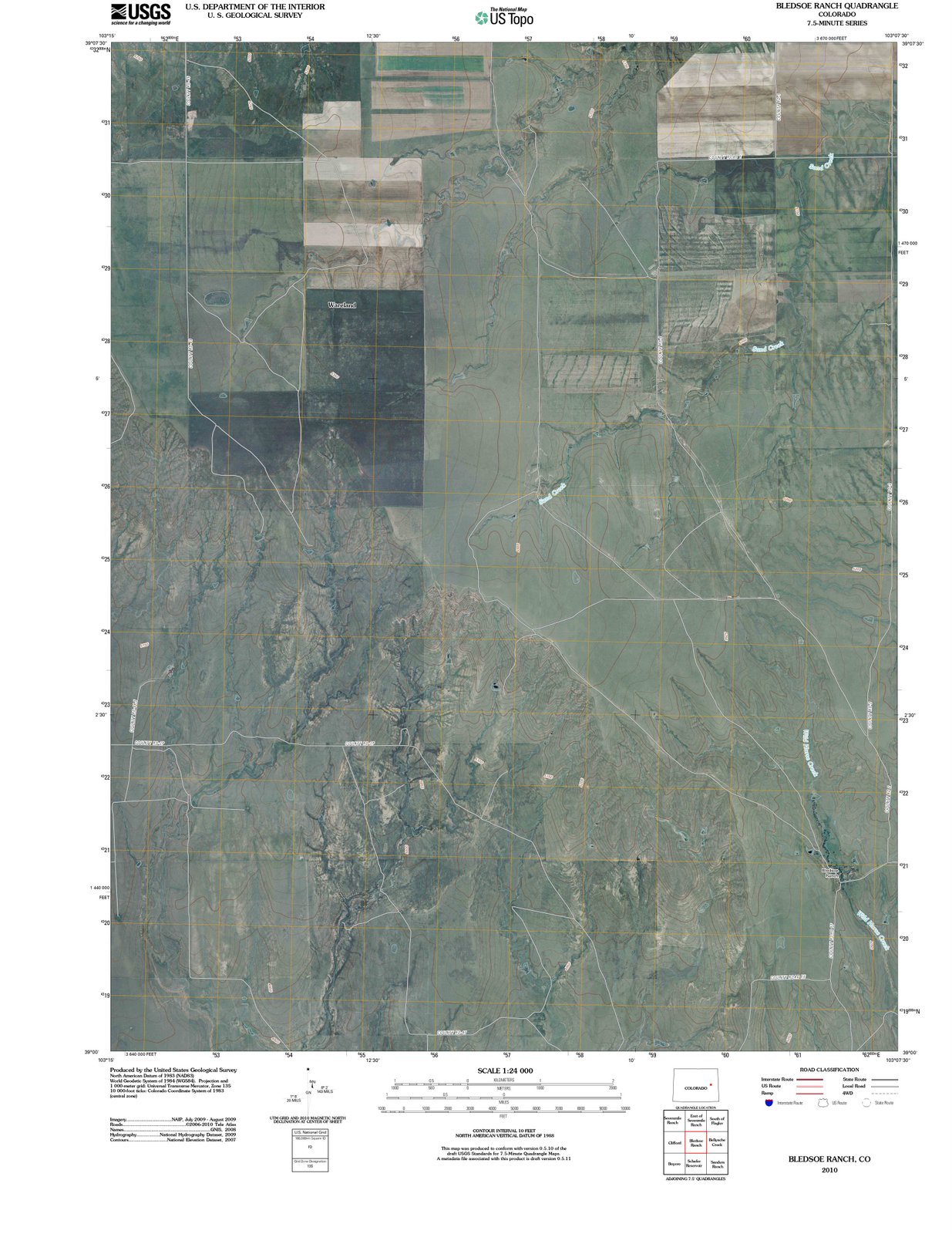 2010 Bledsoe Ranch, CO - Colorado - USGS Topographic Map