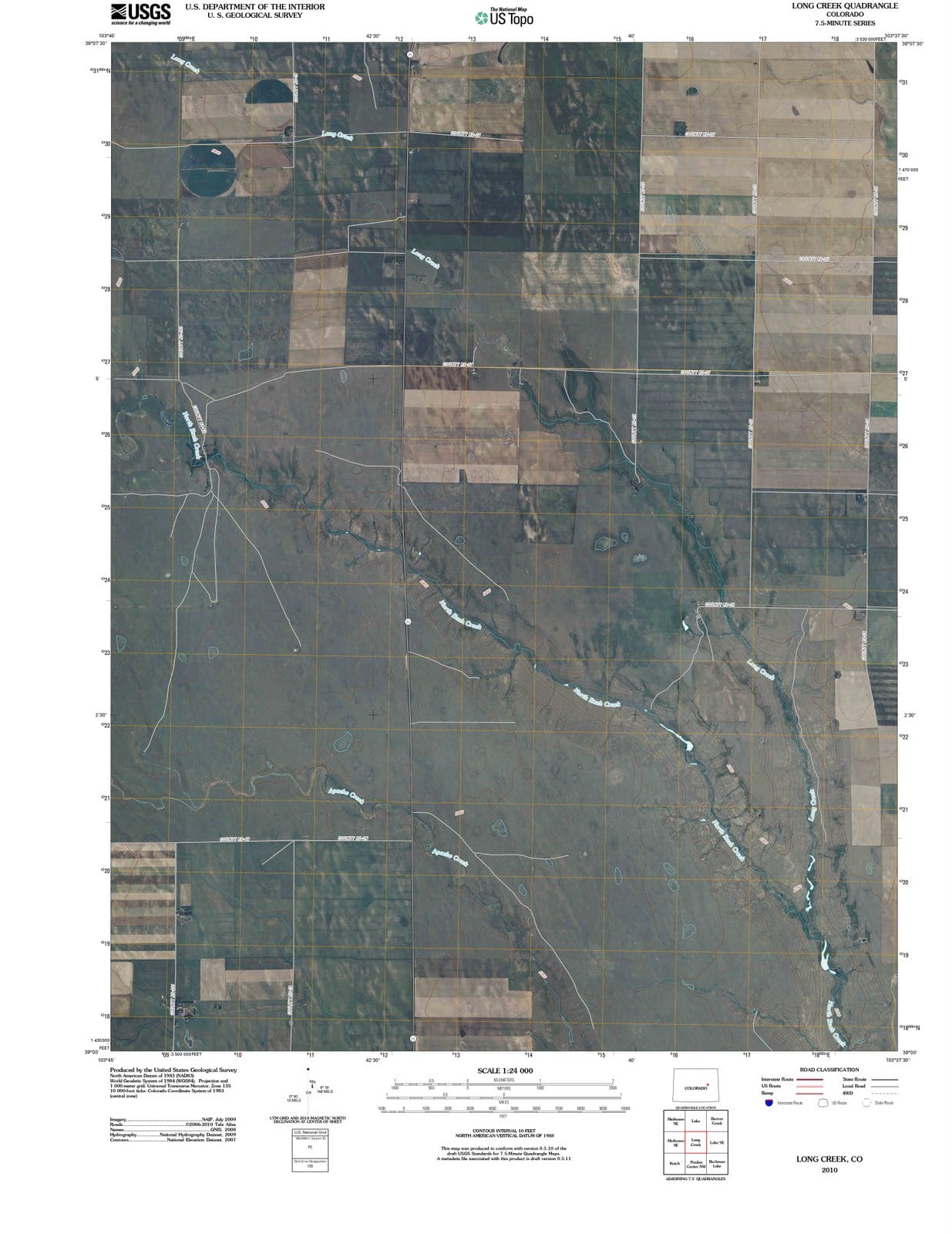 2010 Long Creek, CO - Colorado - USGS Topographic Map