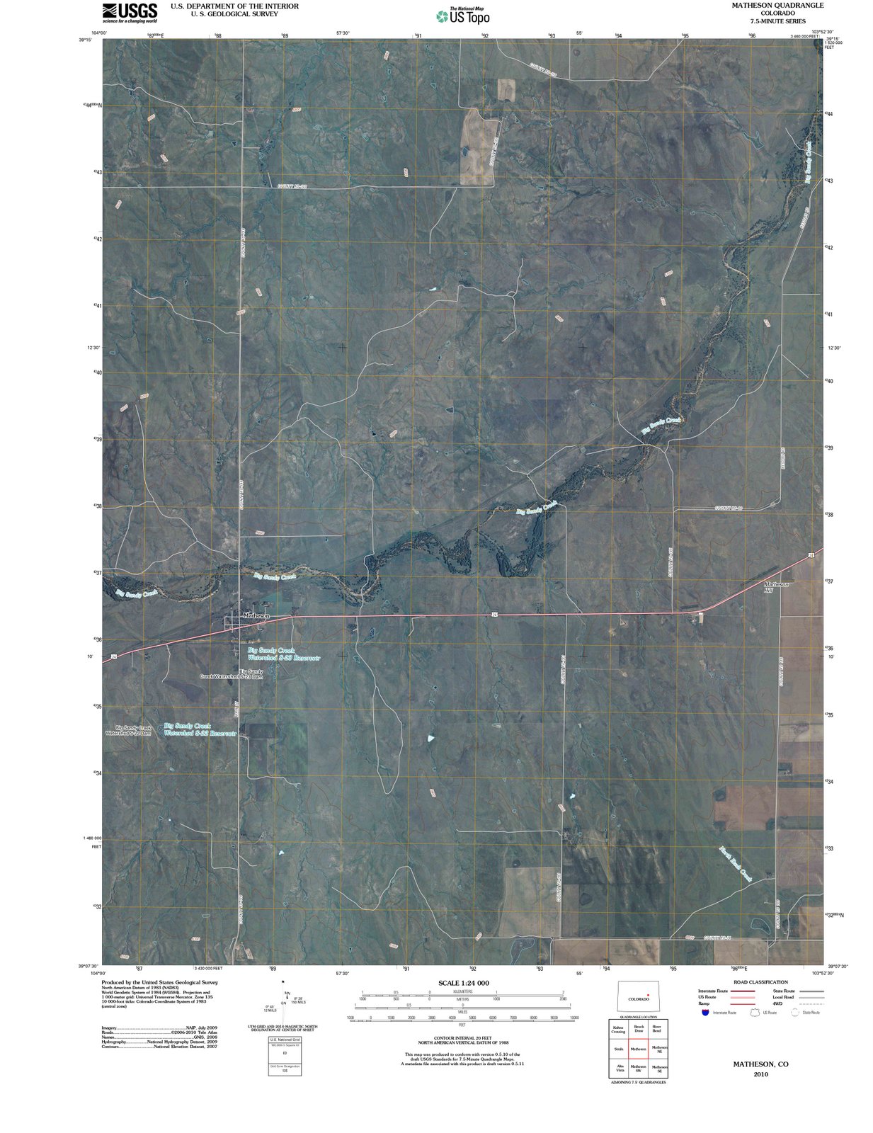2010 Matheson, CO - Colorado - USGS Topographic Map