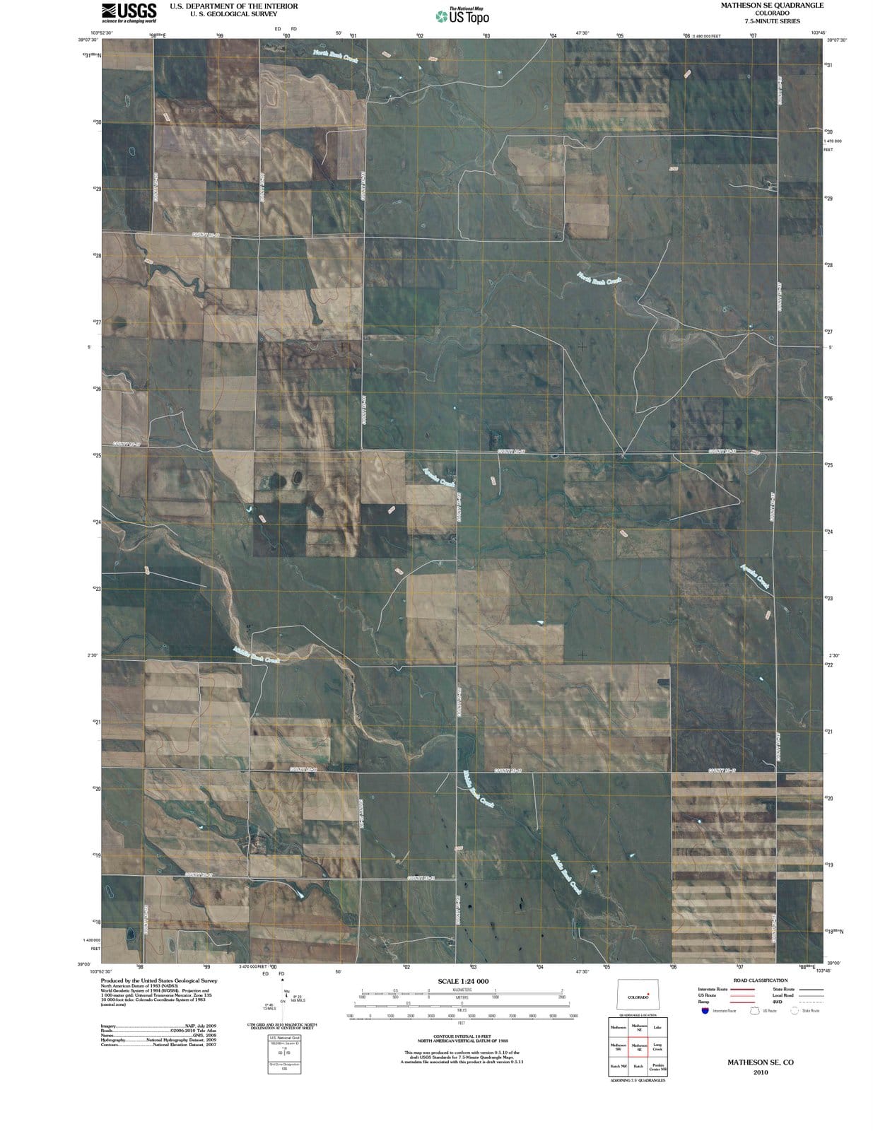 2010 Matheson, CO - Colorado - USGS Topographic Map v3
