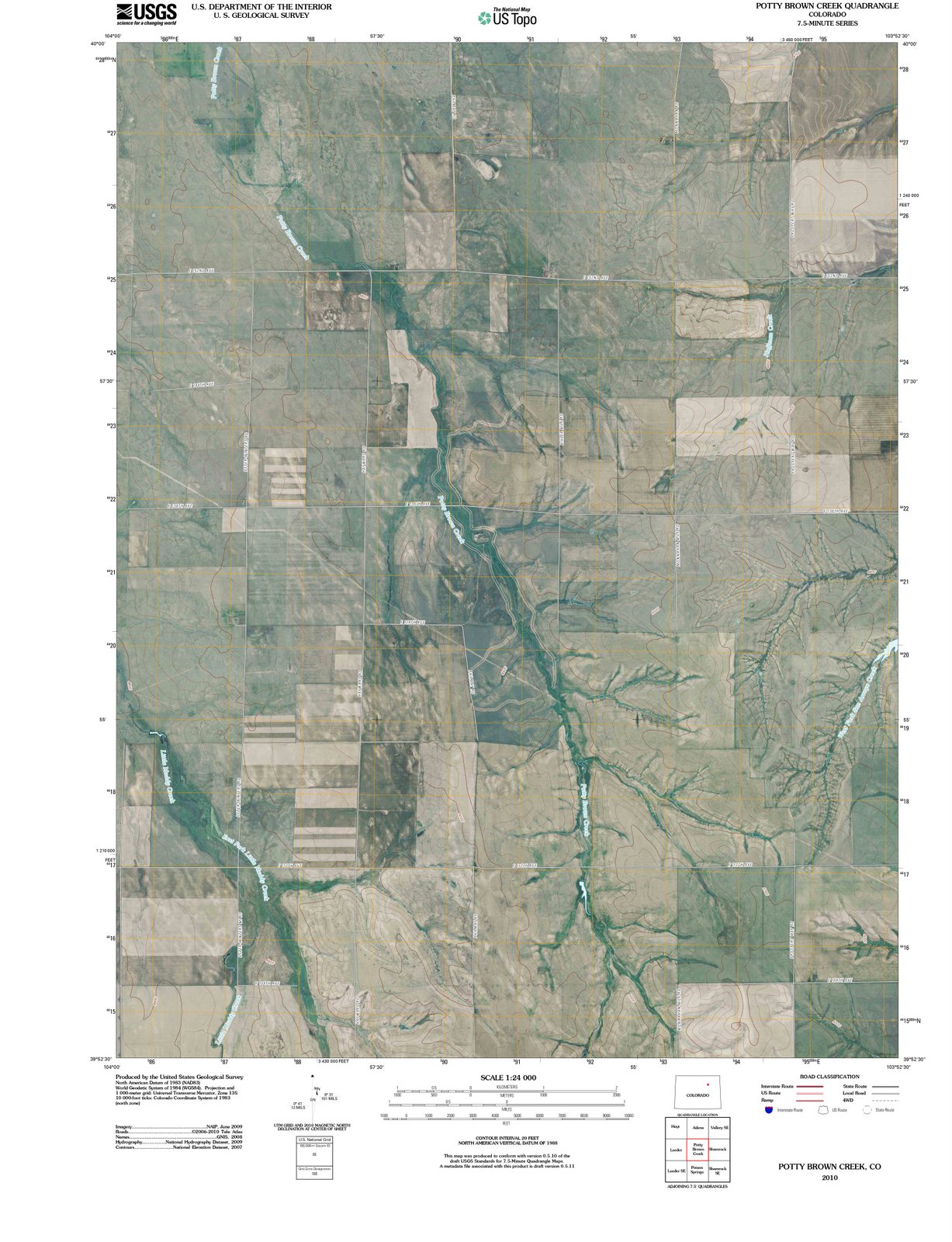 2010 Potty Brown Creek, CO - Colorado - USGS Topographic Map