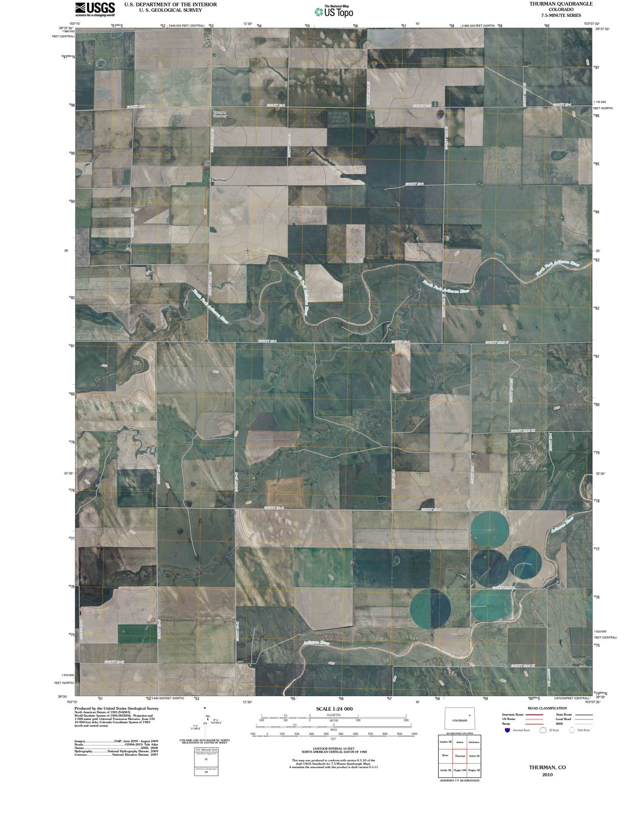 2010 Thurman, CO - Colorado - USGS Topographic Map