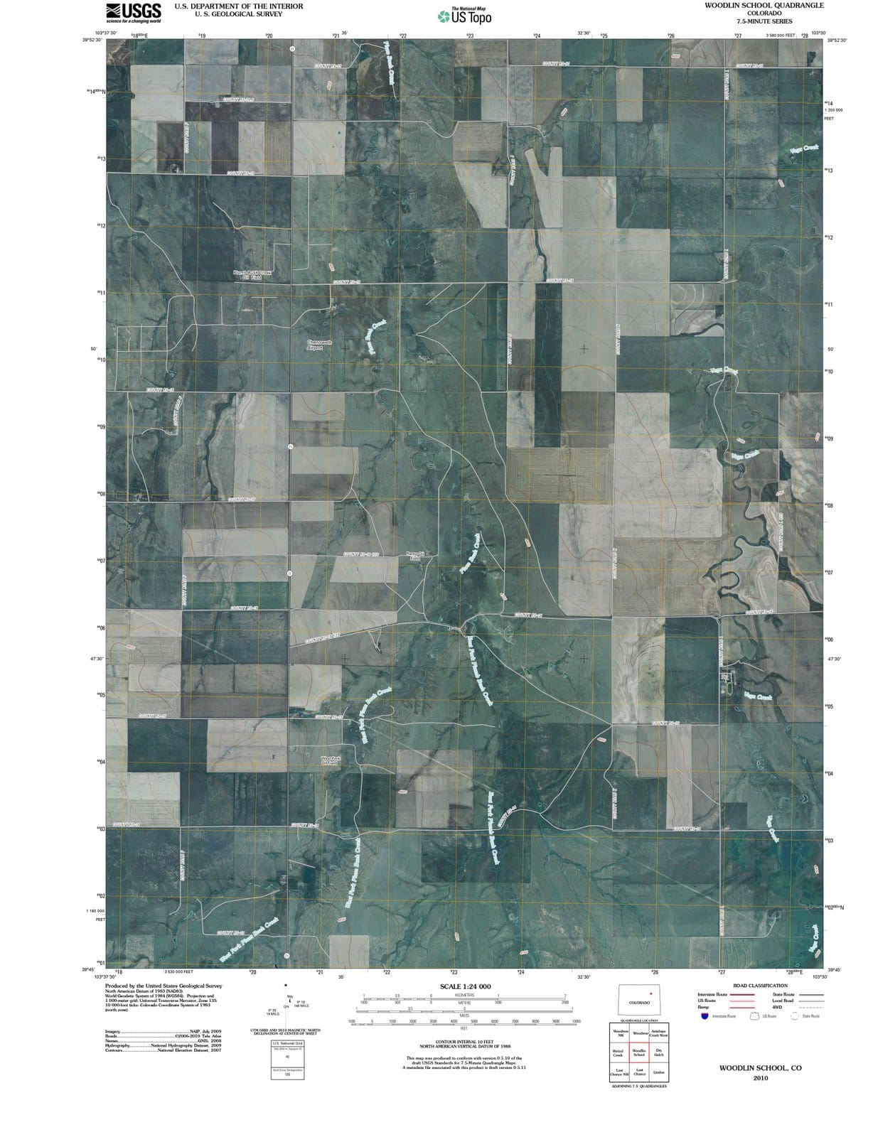 2010 Woodlin School, CO - Colorado - USGS Topographic Map