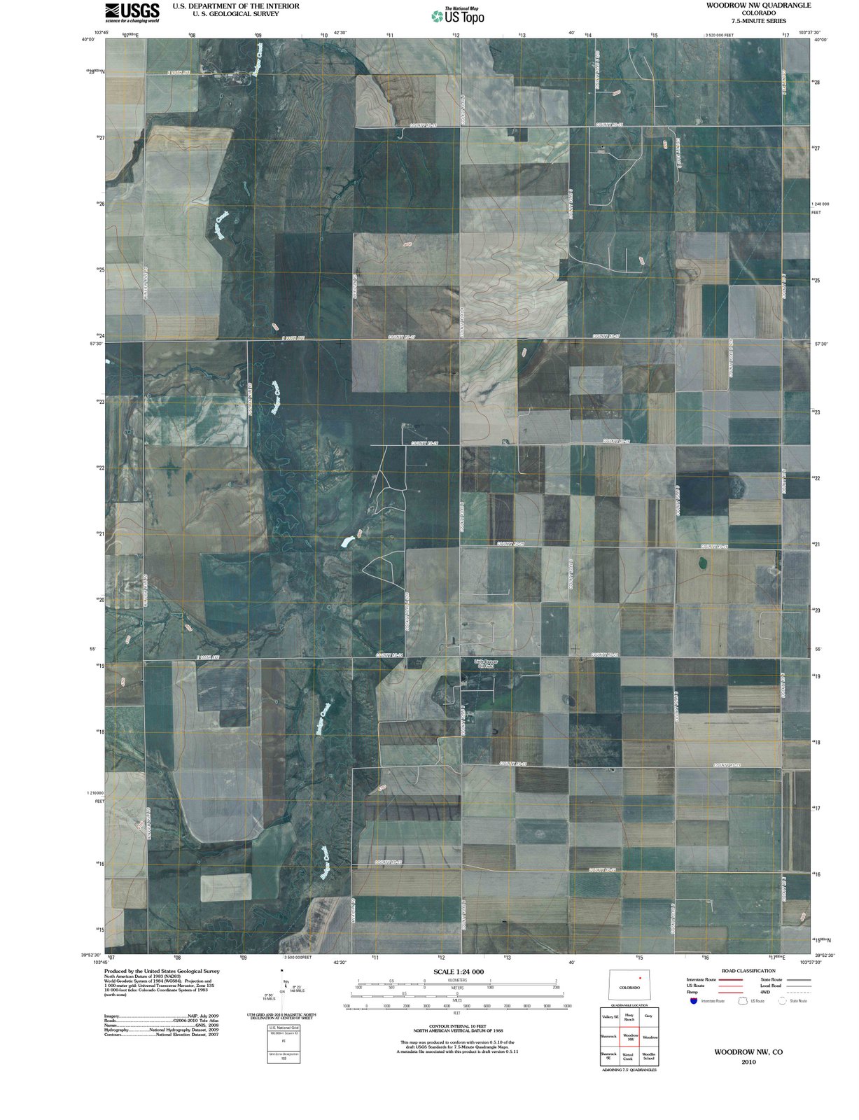2010 Woodrow, CO - Colorado - USGS Topographic Map v2