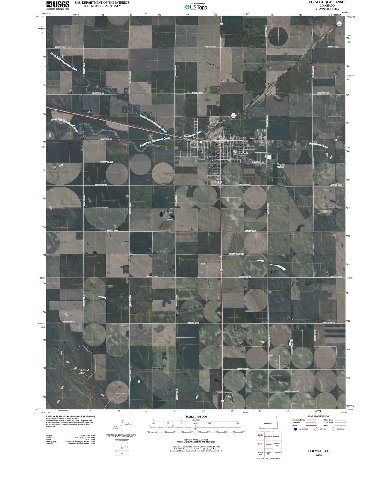 2010 Holyoke, CO - Colorado - USGS Topographic Map