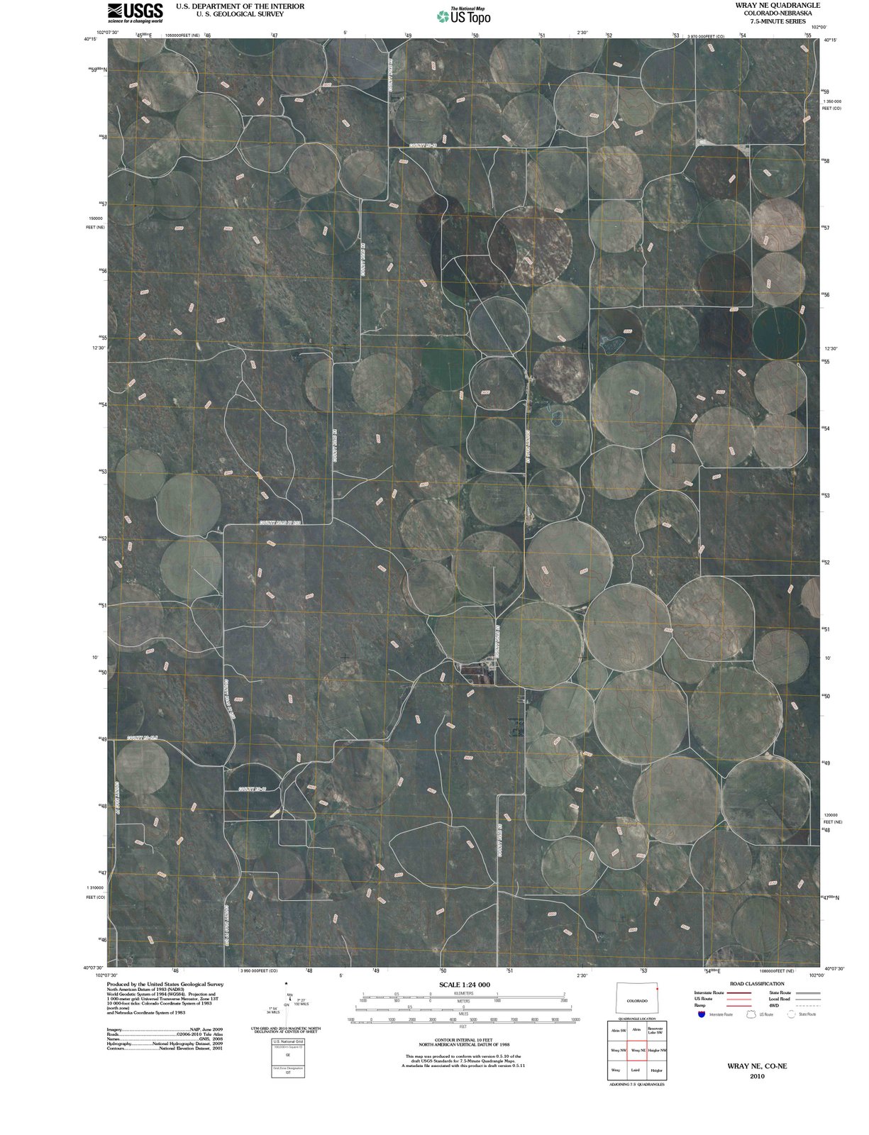 2010 Wray, CO - Colorado - USGS Topographic Map v2