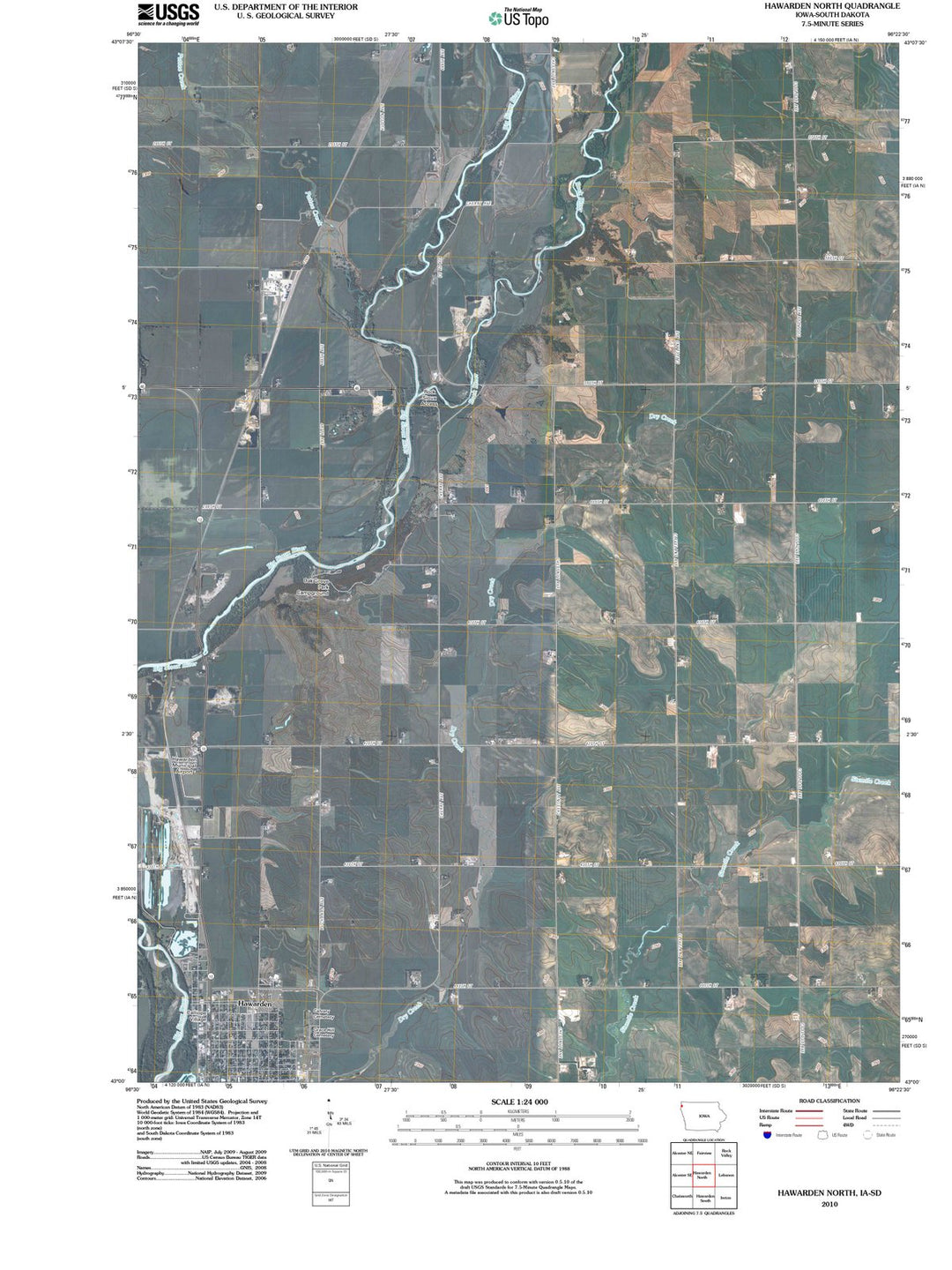 2010 Hawarden North, IA - Iowa - USGS Topographic Map
