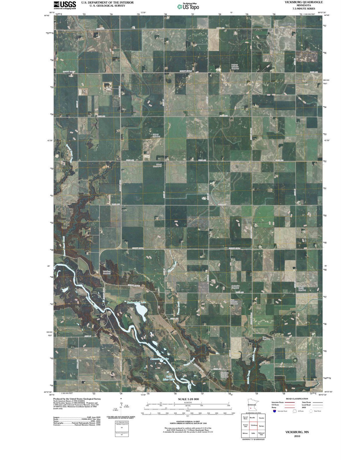 2010 Vicksburg, MN - Minnesota - USGS Topographic Map